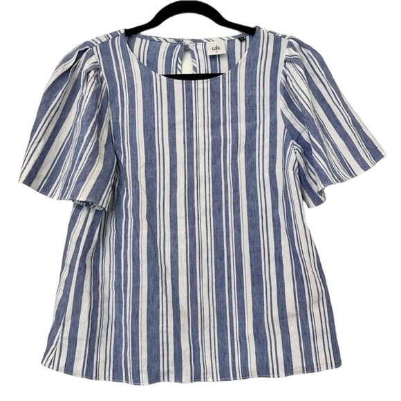 CAbi Wing Striped Linen Top - Picture 1 of 7
